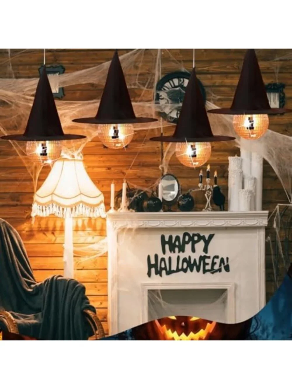 12-Piece Halloween Disco Decorations - Hanging Witch & Spooky Party Decor
